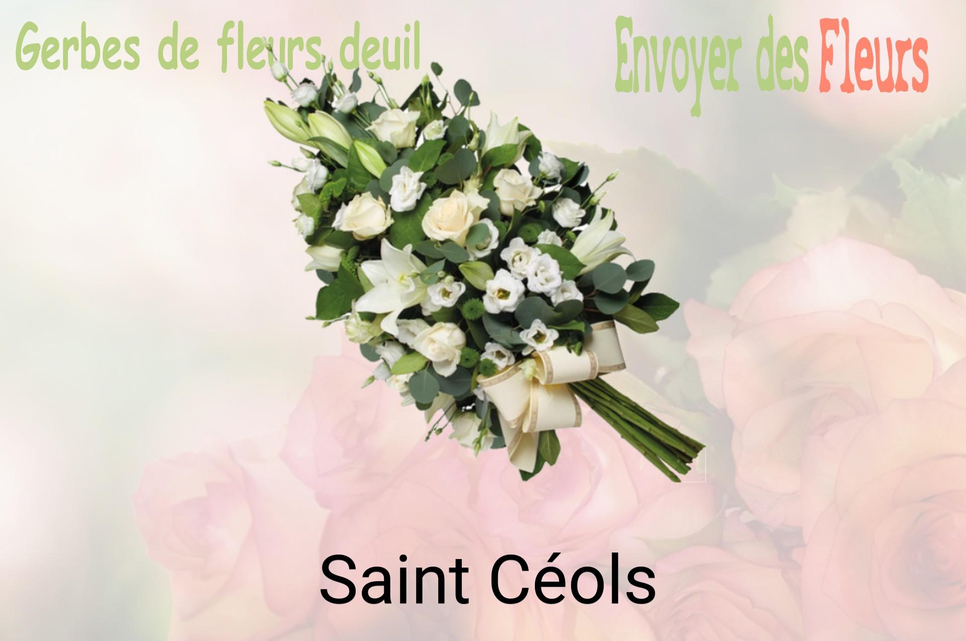 Gerbe de fleurs de deuil livrée à Saint-Céols